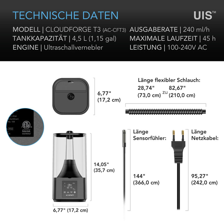 Ultraschall-Luftbefeuchter Pflanzen 4,5 L mit VPD-Steuerung - Bild 6