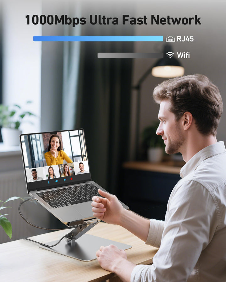 Laptop Ständer mit 6-in-1 USB-C Dockingstation HDMI 4K Aluminium - Bild 6