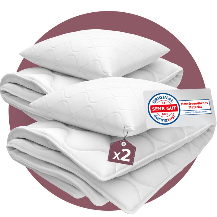 Bettenset 135x200 4-teilig Vierjahreszeiten antiallergisch waschbar