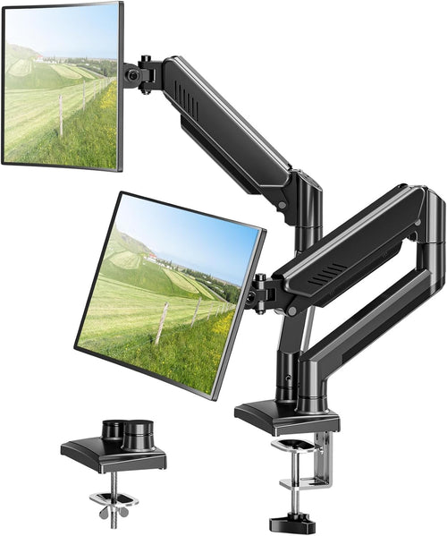 Dual Monitor Halterung 13-32 Zoll Gasfeder schwenkbar 2 Arme