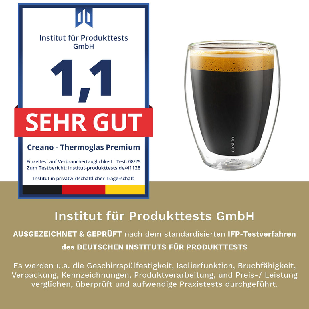 Doppelwandige Trinkgläser Borosilikat 250ml 6er-Set Heiß &amp; Kalt - Bild 7