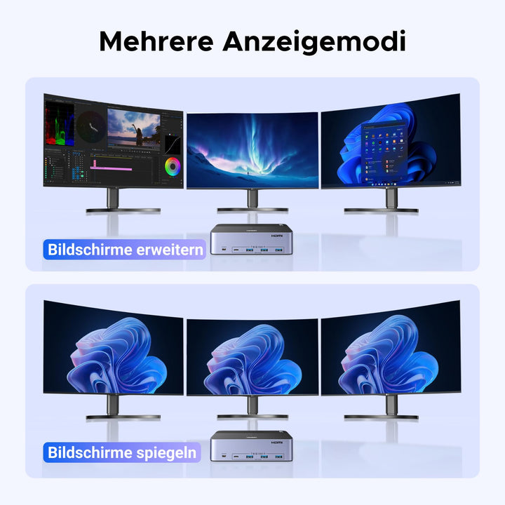 KVM Switch 2 PC 3 Monitore 8K60Hz mit 4 USB 3.0 Ports - Bild 6