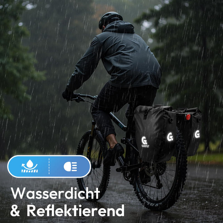 Fahrradtasche Gepäckträger 40L wasserdicht 2er Set mit Schultergurt - Bild 3