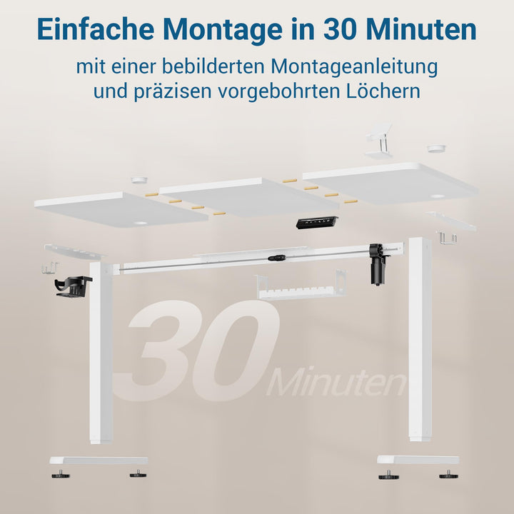 Höhenverstellbarer Schreibtisch elektrisch 120x60 cm mit Speichertasten - Bild 8