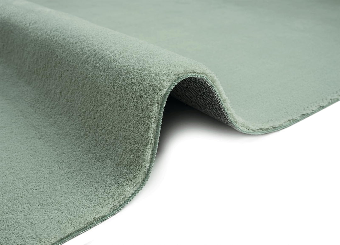 Teppich Felloptik Kurzflor waschbar Anti-Rutsch Grün 240x340 cm - Bild 7