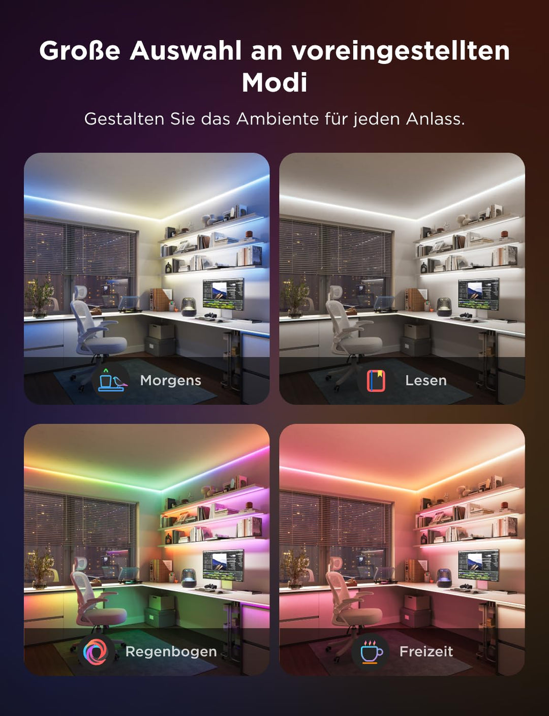 LED Strip RGBIC COB 3m mit Warmweiss 1350lm Smart Home - Bild 5