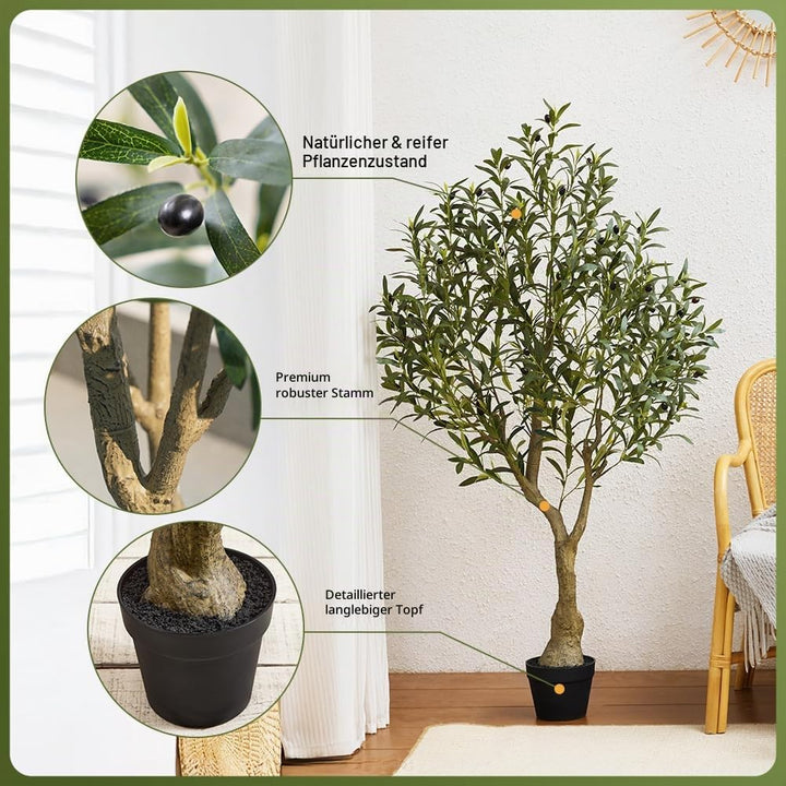 Künstlicher Olivenbaum 150 cm UV-beständig für Innen &amp; Aussen - Bild 3