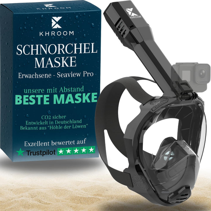 Schnorchelmaske Vollgesicht Erwachsene Anti-Beschlag mit Action-Cam-Halterung