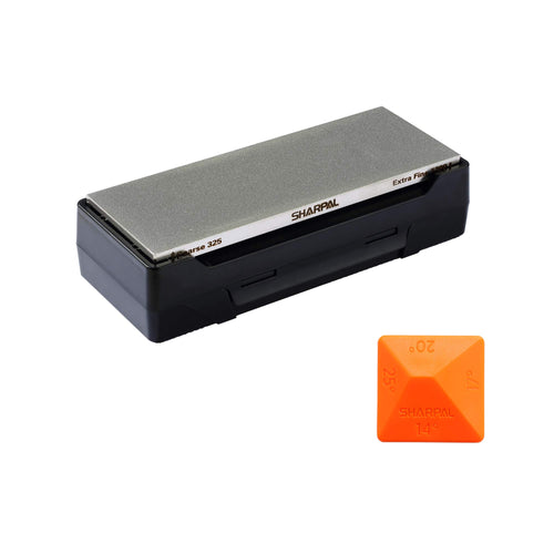 Diamant-Schleifstein Set Dual-Körnung 325/1200 mit Winkelführung