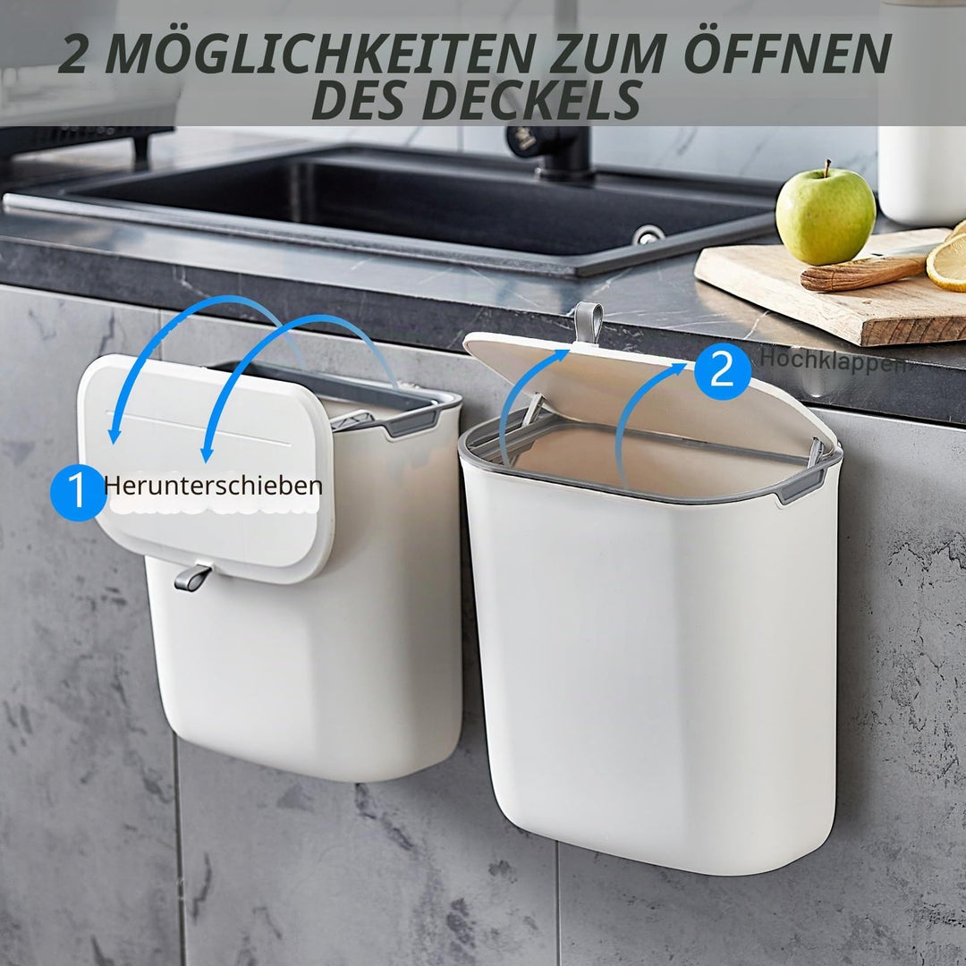 Hängender Mülleimer mit Deckel 10 L Polypropylen für Schranktür - Bild 6