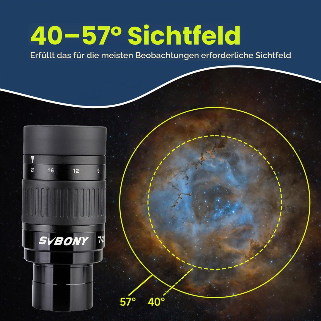 Zoom-Okular 7-21mm 1,25 Zoll FMC für Teleskop Planeten - Bild 4