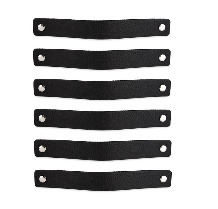 Möbelgriffe Leder 20 x 2,5 cm Schwarz 12er-Set mit Schrauben