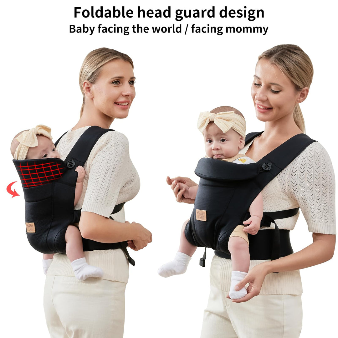Babytrage ab Geburt 4-15 kg atmungsaktiv 3D-Mesh 4 Tragepositionen - Bild 4