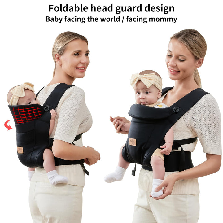 Babytrage ab Geburt 4-15 kg atmungsaktiv 3D-Mesh 4 Tragepositionen - Bild 4