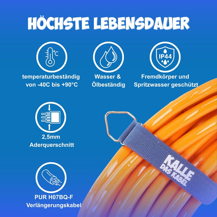 CEE Verlängerungskabel 3G 2,5mm² 25m PUR Aussenbereich orange - Bild 4