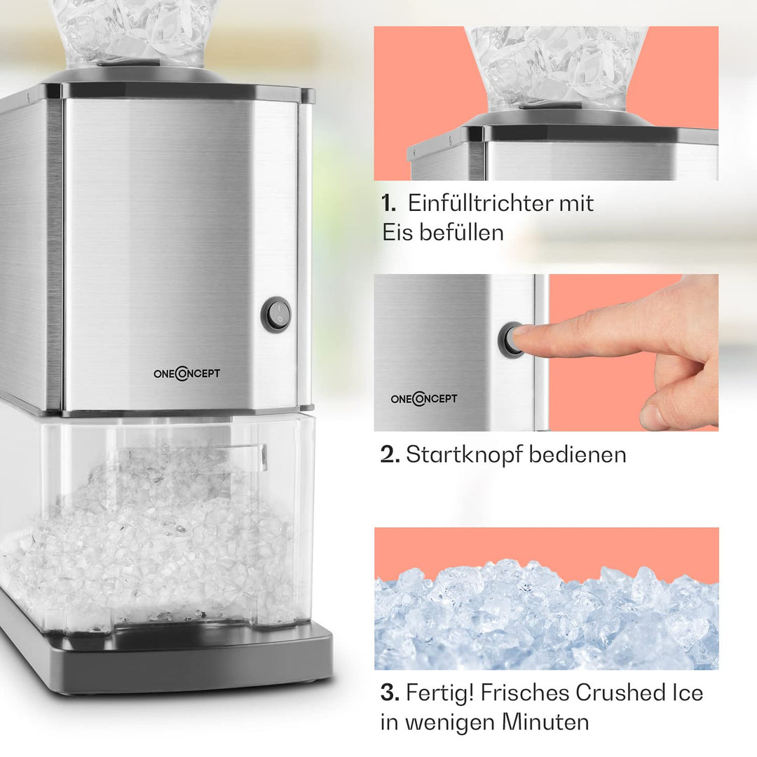 Eiscrusher Elektrisch 3,5L Edelstahl 15kg/h für Cocktails - Bild 4
