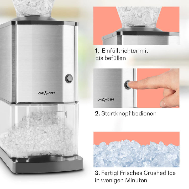 Eiscrusher Elektrisch 3,5L Edelstahl 15kg/h für Cocktails - Bild 4