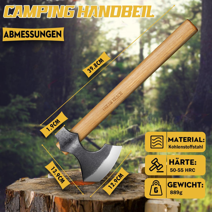 Wikingeraxt Set 2-teilig Kohlenstoffstahl mit Buchenholzgriff - Bild 4