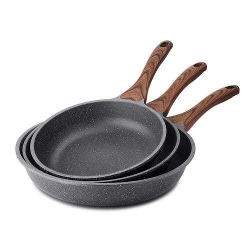 Antihaft-Pfannenset 3-teilig 20/24/28 cm Granit-Beschichtung Induktion