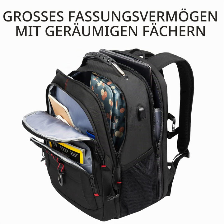 Laptop Rucksack 18.4 Zoll wasserdicht mit USB-Ladeanschluss &amp; RFID - Bild 3