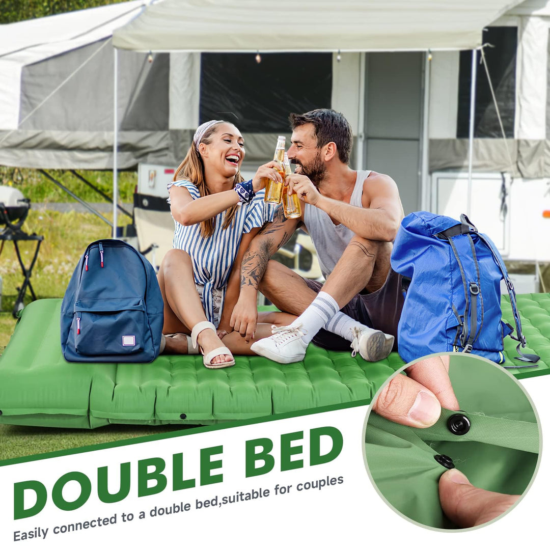 Aufblasbare Campingmatte Ultraleicht 203x68cm mit Kopfkissen und Fusspumpe - Bild 5