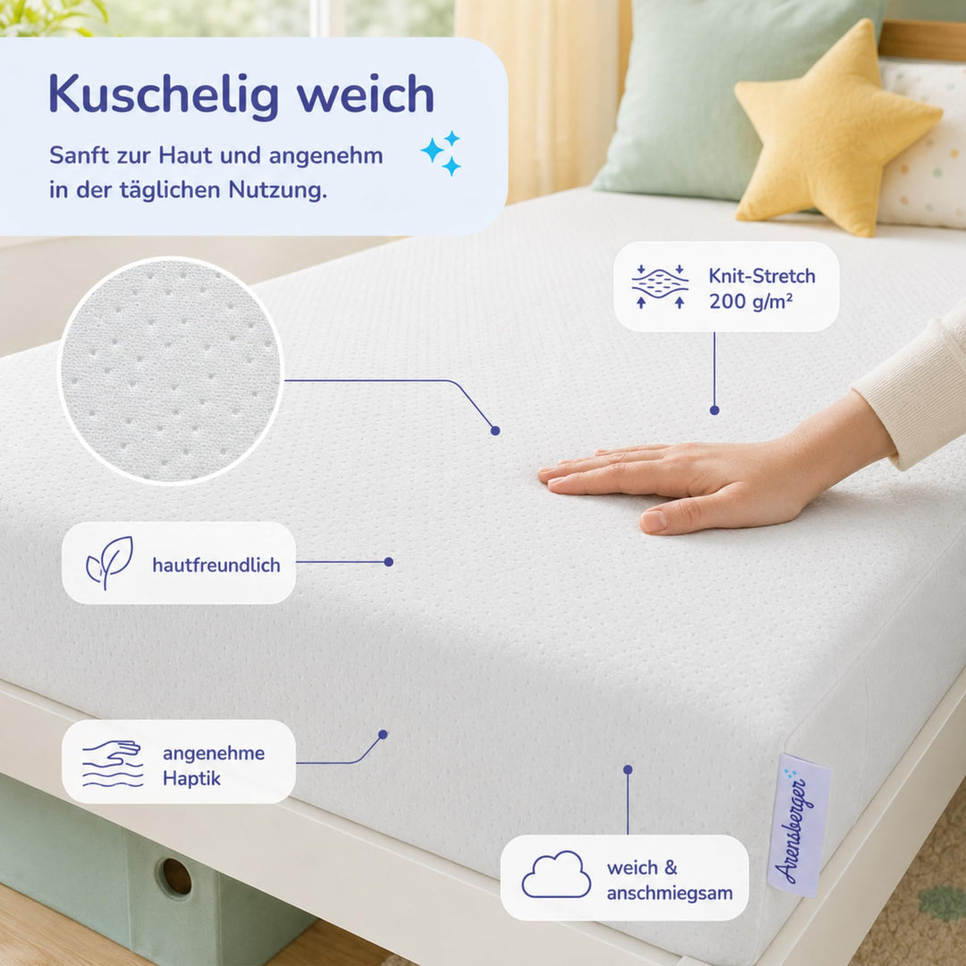 Babymatratze Gelschaum 80x160 cm 12 cm hoch waschbarer Bezug - Bild 3