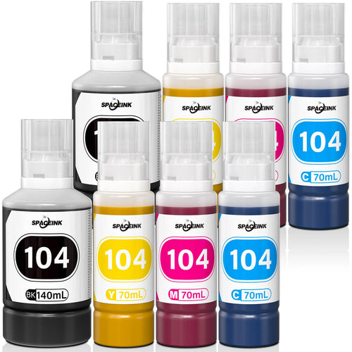 Tintenflaschen 104 Multipack 2 Sätze kompatibel für Epson EcoTank