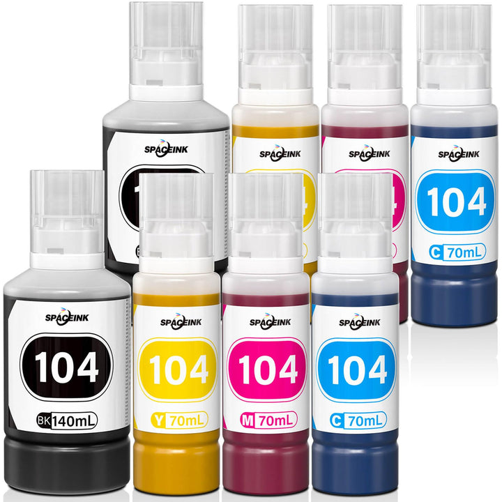 Tintenflaschen 104 Multipack 2 Sätze kompatibel für Epson EcoTank