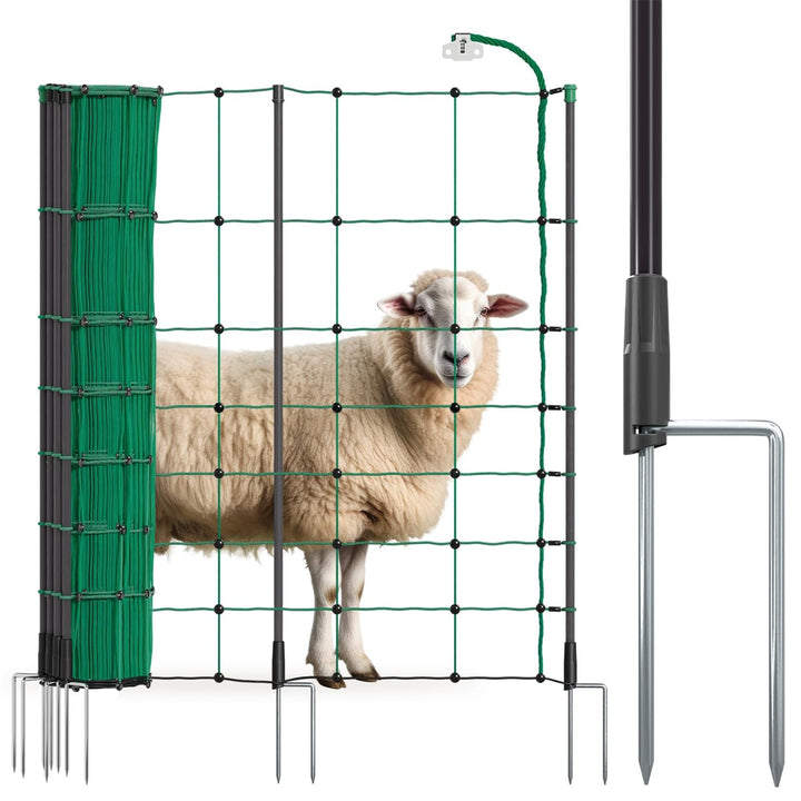 Elektrozaun-Netz Schafe Ziegen Schweine 25m 90cm grün 11 Pfähle