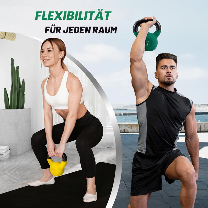 Kettlebell Gusseisen neoprenbeschichtet 12 kg für Krafttraining - Bild 5