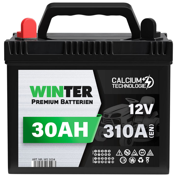 Starterbatterie 12V 30Ah 310A für Aufsitzrasenmäher Calcium+ - Bild 2