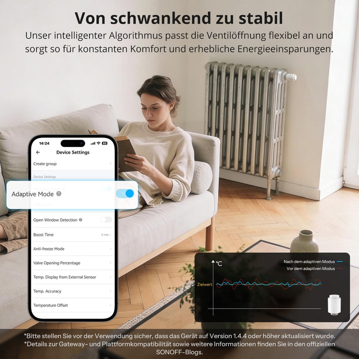 Heizkörperthermostat Zigbee Smart M30x1.5 mit App-Steuerung 4er-Set - Bild 9