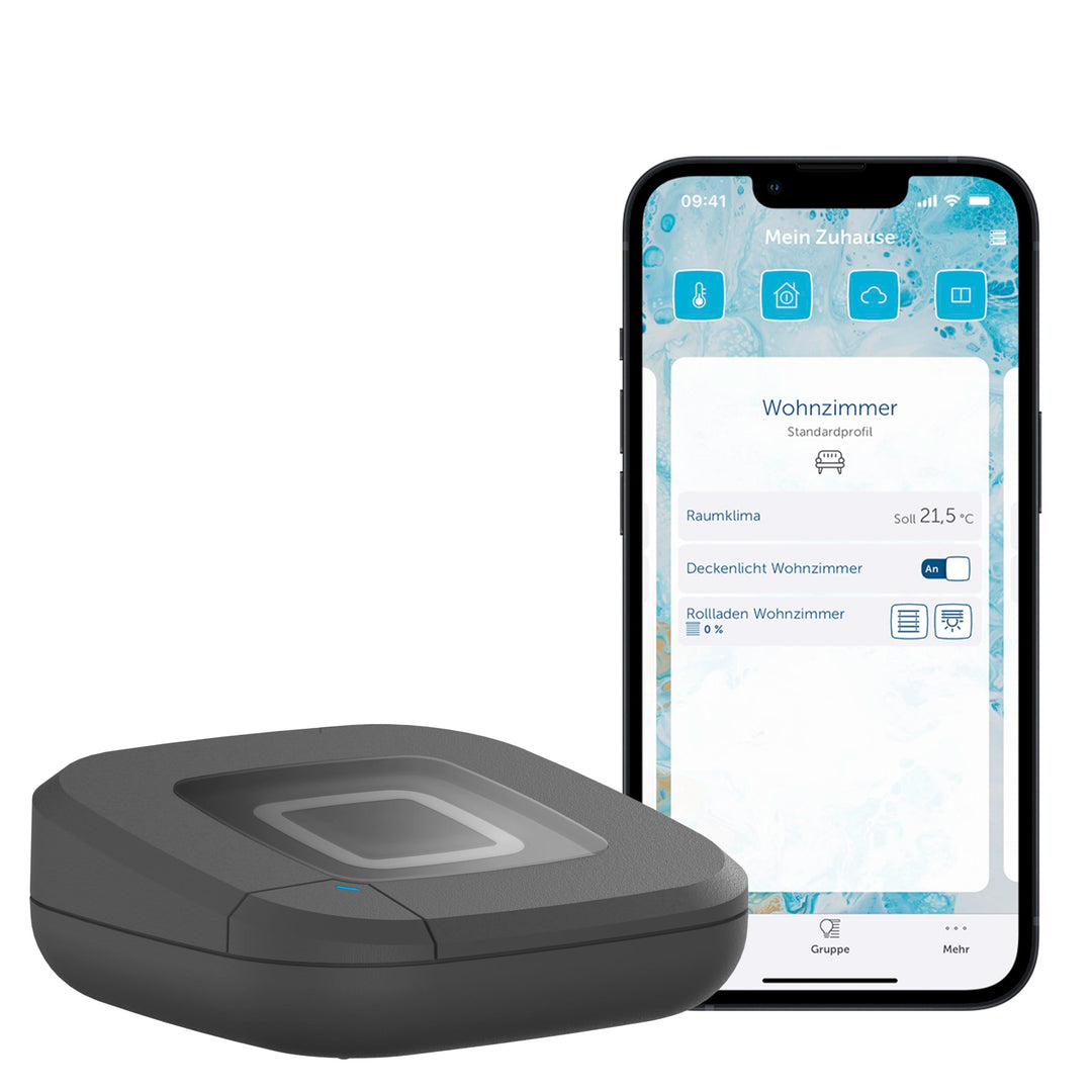 Smart Home Gateway anthrazit mit App &amp; Sprachsteuerung
