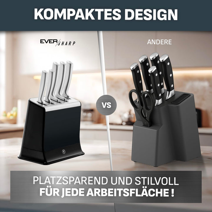 Messerblock mit Selbstschärfung 5-teilig Edelstahl schwarz - Bild 3