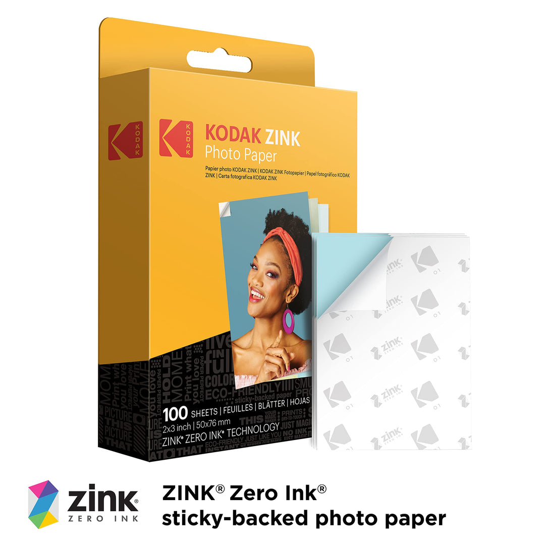 Zink Fotopapier 2x3 Zoll mit Kleberücken 100 Blatt für Sofortbilddrucker - Bild 2