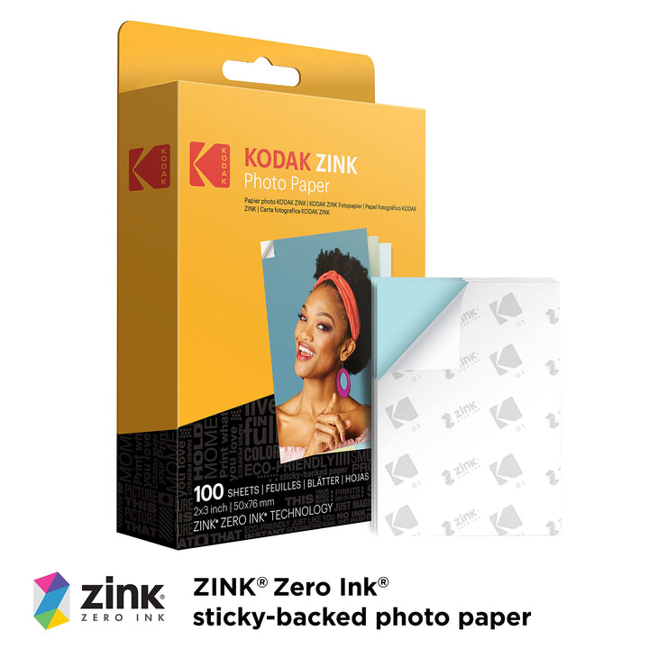 Zink Fotopapier 2x3 Zoll mit Kleberücken 100 Blatt für Sofortbilddrucker - Bild 2