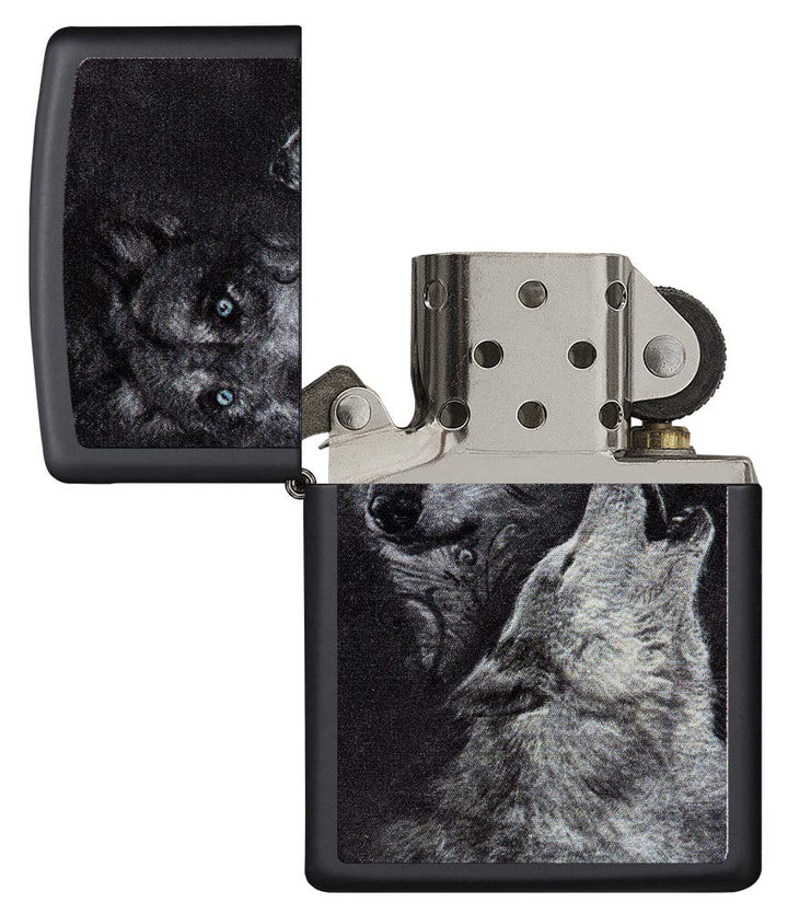 Sturmfeuerzeug Wolf Black Matte nachfüllbar in Geschenkbox - Bild 3