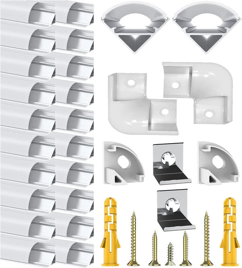 LED-Aluminiumprofil V-Form 20x1m mit Milchglas-Abdeckung fuer 12mm Streifen