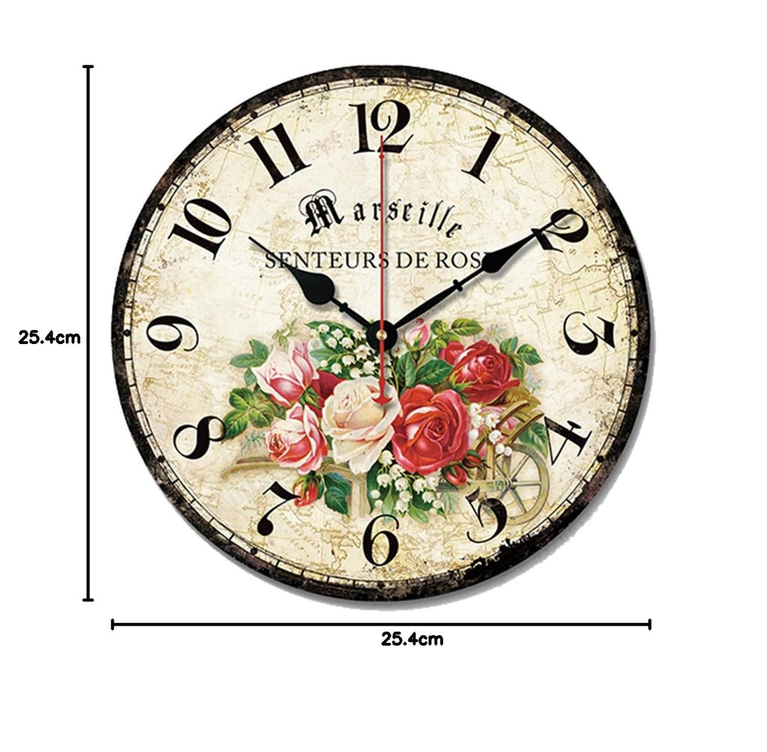 Wanduhr lautlos 25 cm rund Holzoptik für Wohn- und Schlafzimmer - Bild 8