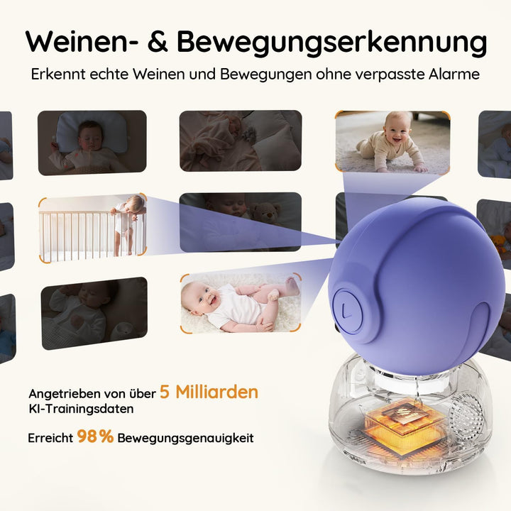 Babyphone mit Kamera 2K/3MP WLAN 5-Zoll-Monitor mit App iOS Android - Bild 5
