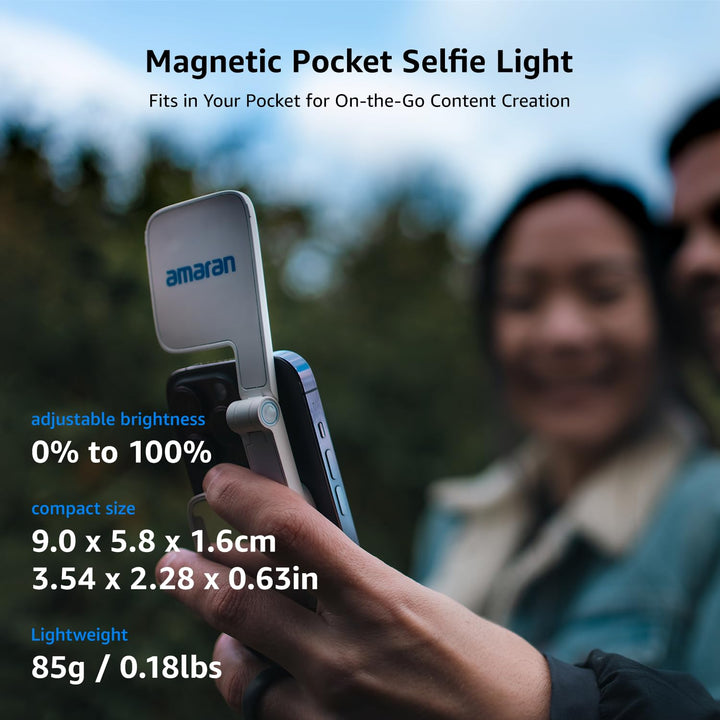 LED Videolicht magnetisch 2700K-6500K mit Spiegelfunktion 85g - Bild 2