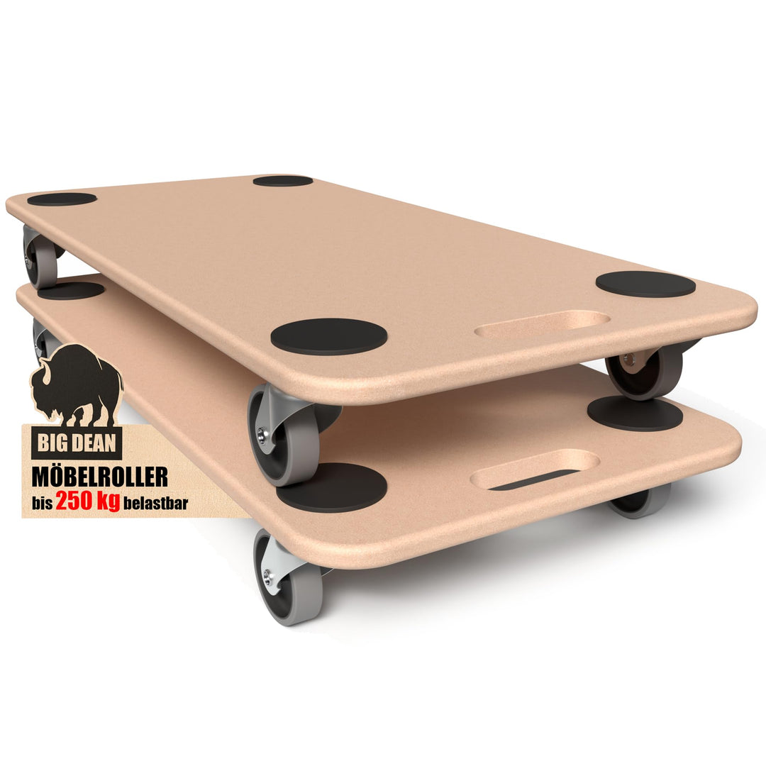 Möbelroller 250 kg Traglast MDF 59x29 cm 3er-Set Schwerlastrollen - Bild 5