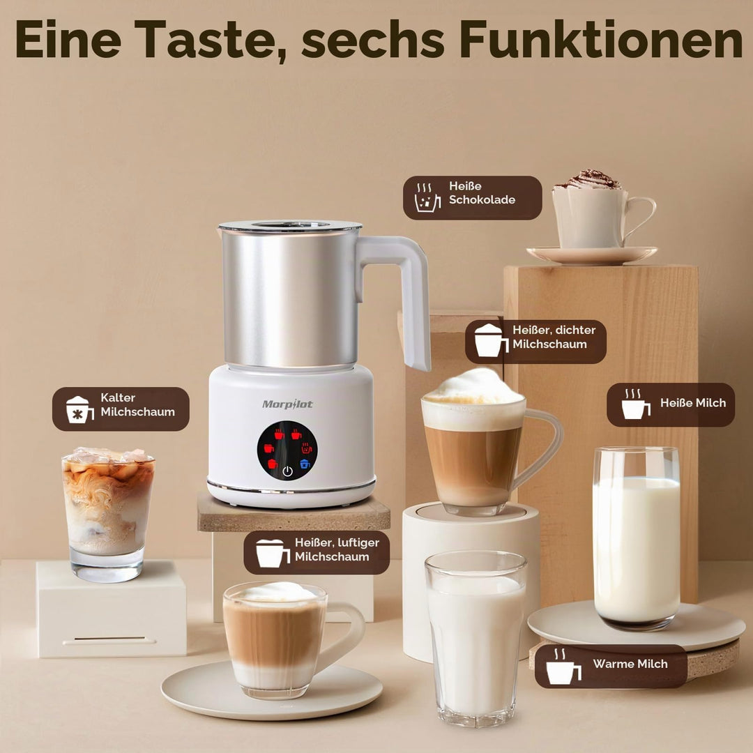 Milchaufschäumer elektrisch 6-in-1 500ml Edelstahl spülmaschinenfest - Bild 2