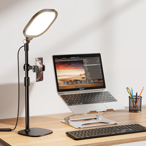 Ringlicht Schreibtischlampe mit Stativ CRI 97.8 30 Lichtmodi Home-Office