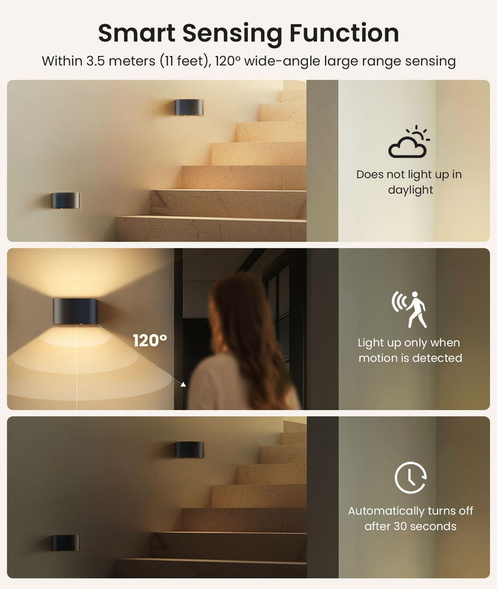 Wandlampe Innen mit Bewegungssensor 4er-Set LED 3 Farben Fernbedienung - Bild 4
