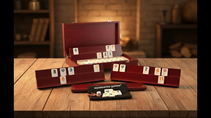 Rommé Holz-Set für 6 Spieler mit Etui und Ständer - Bild 5