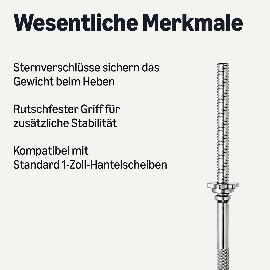 Langhantelstange 152 cm verchromt 113 kg Tragkraft Heimtraining - Bild 2