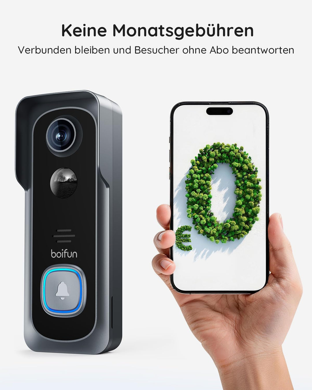 Video-Türklingel kabellos 2K HD 166° Weitwinkel mit Nachtsicht IP65 - Bild 7