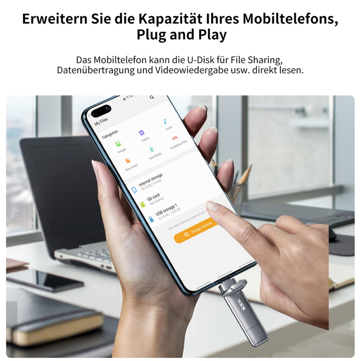 Externe SSD 256GB Dual USB-C + USB-A USB 3.2 Gen2 bis 550 MB/s - Bild 5