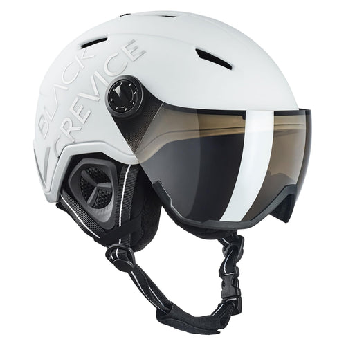 Skihelm mit Visier In-Mould matt weiss/Silber Grösse L 58-61 cm